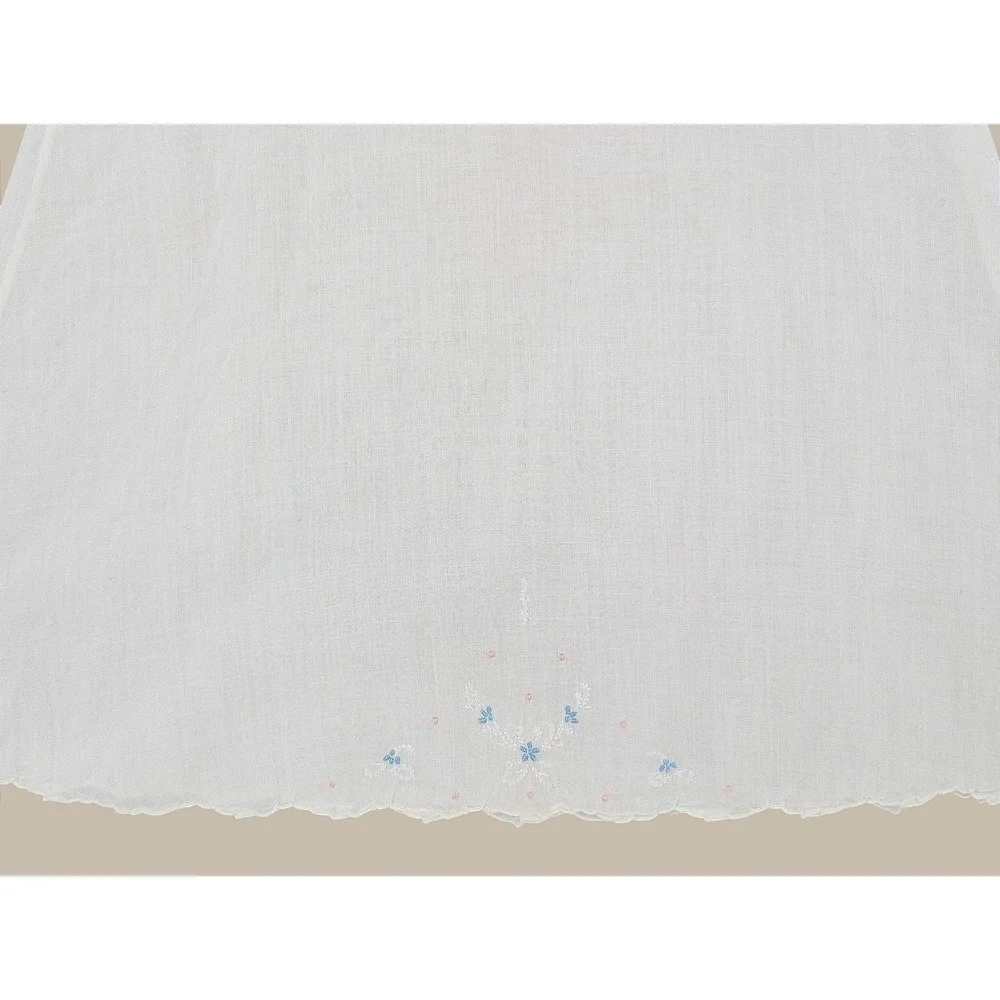 Vintage Midcentury Handmade White Embroidered Dress/Slip Size 1Y Heirloom‎ Style